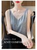 New Summer V-neck Knit Camisole with Double Shoulder Straps - Lightweight Women's Innerwear.