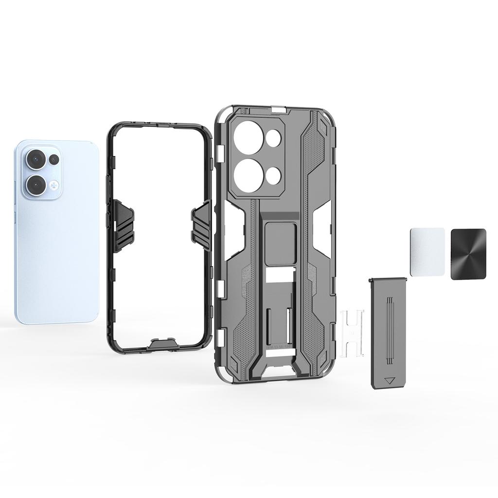 Dla Oppo Reno13 5G (Światowy) Etui PC + TPU Odporne na wstrząsy Pokrowiec na telefon z podstawką