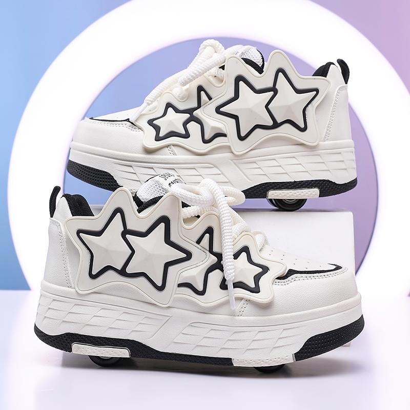 Kinder Vierrad-Sportstiefel Rollschuhlaufen Laufschuhe Kinder Sportschuhe Rollschuh-Sneaker