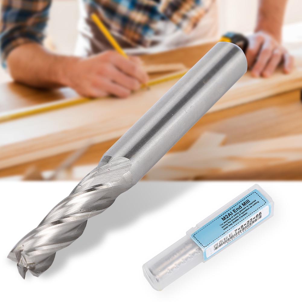 End Mill 4 Flutes FlatBottom Super Hard Steel Full Ground Central Vertical Cutter 7mm