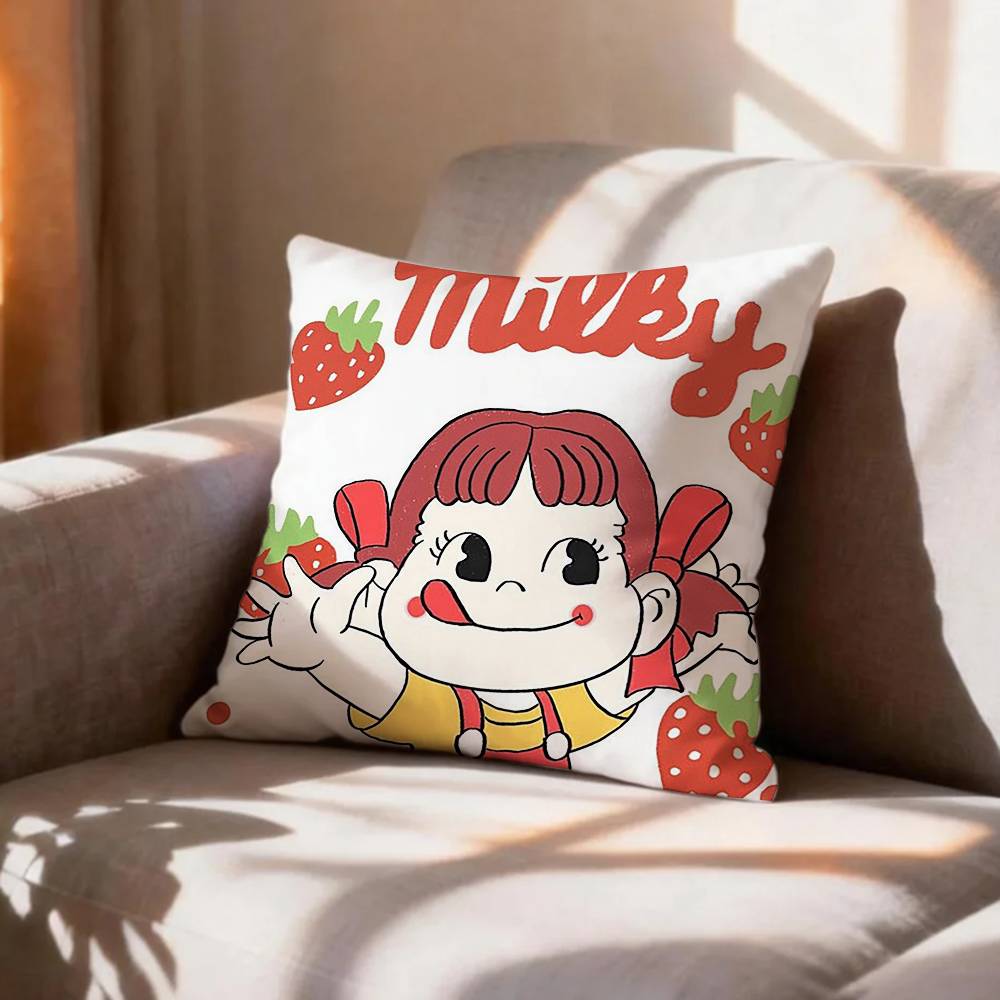 CUTE MMilky Peko Chan Pillow Case Pattern Printed Pillowcase For Living Room Sofa Cushion Cover