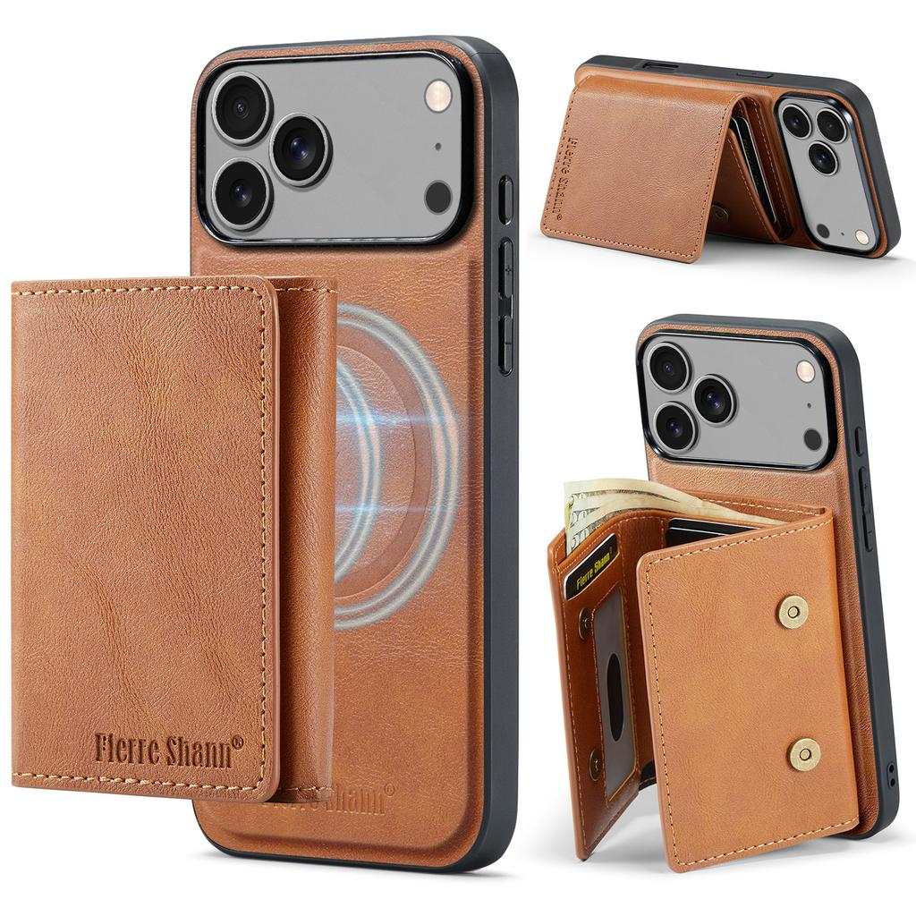 Detachable Card Holder Wallet Leather Case for iPhone 17 Pro Max 17Air 16e 16 Plus 15 14 13 12 11 7 8 SE3 Magnetic Phone Cover