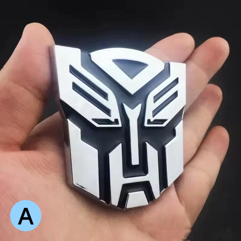 1Pcs 3D Metal Transformers Car Rear Boot Trunk Side Fender Emblem Badge Sticker Decals Accessories