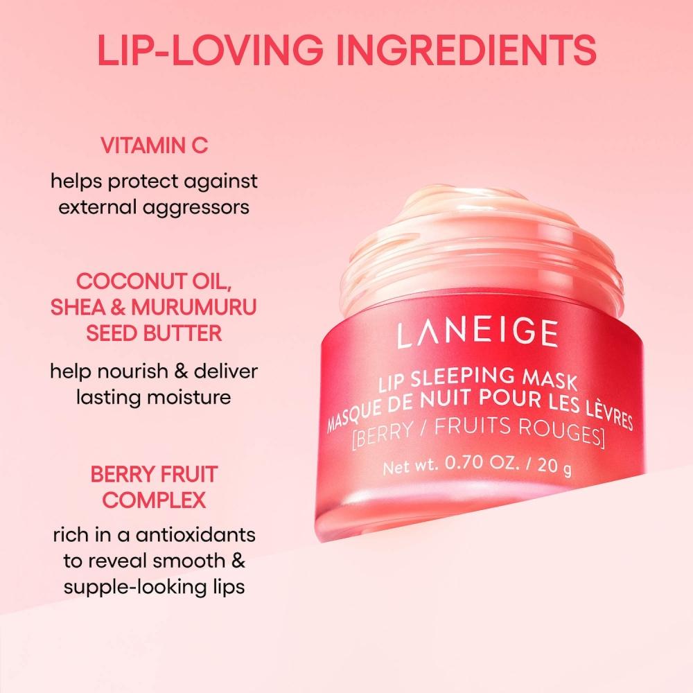 LaneiGe Lippen-Schlafmaske Intensive Feuchtigkeits-Lippenpflege mit Vitamin C 0,70 oz 20 g Süßigkeiten