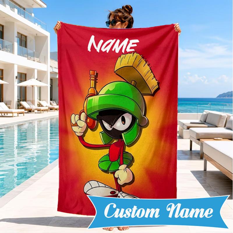 Custom Name Marvin Adventure Beach Towel Microfiber Beach Towel, Lightweight and Quick-Dry, for Summer Travel, Swimming Pool Gift