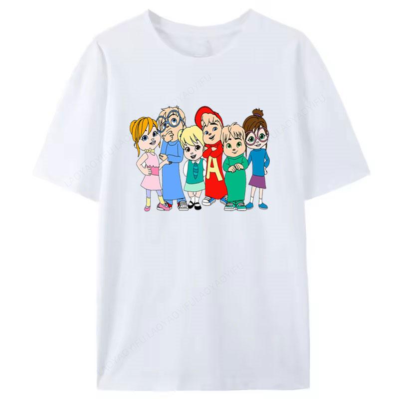 Alvin And The Chipmunks Red Shirt Unisex Sp Movie Promo Nerd Geek Animation Adult Tshirt Graphic T Shirts Cotton Tee Tops
