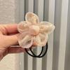 Korean Silk Gauze Flower Hair Tie Rubber Band for Girls