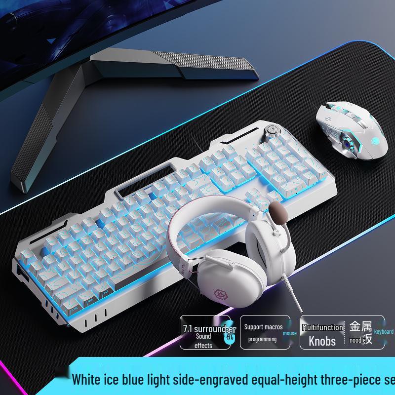 Qianxingzhe GX810 Wired Mechanical Feel Gaming Keyboard & Mouse Set for Esports & Office Use