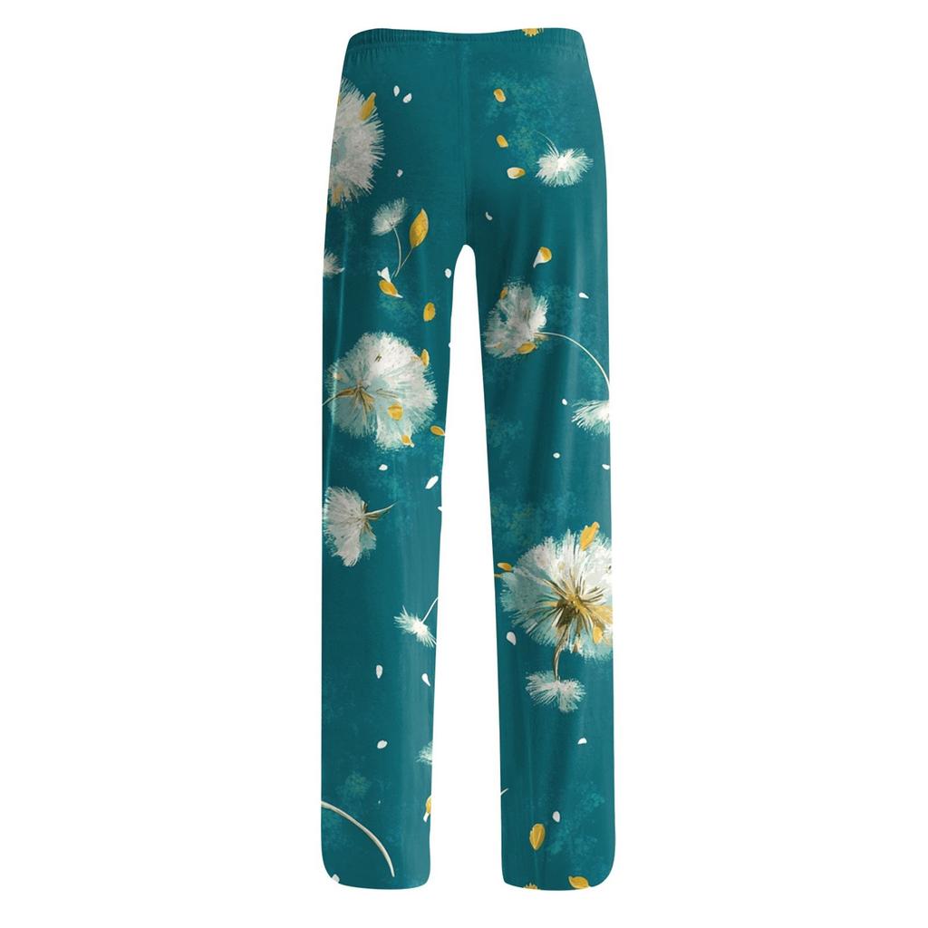 Women's Fashion Loose Casual Bow Printed Casual Pants