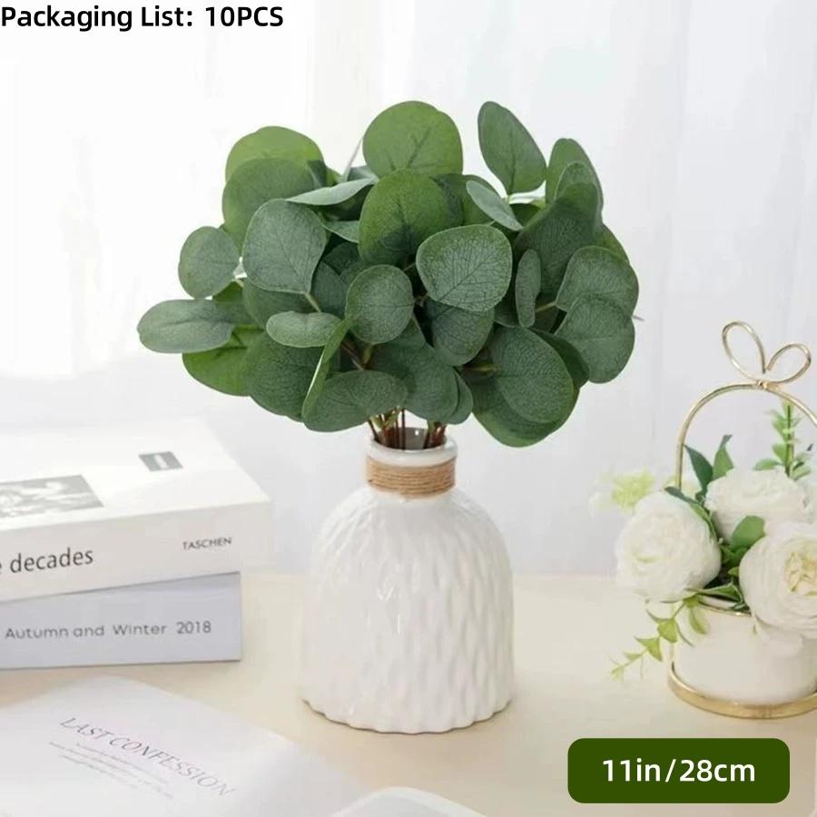 20/40/60pcs Mix Eucalyptus Leaves Stems Bulk Artificial Eucalyptus Leaves Artificial Green Plant Set for Wedding Home Gift Decor