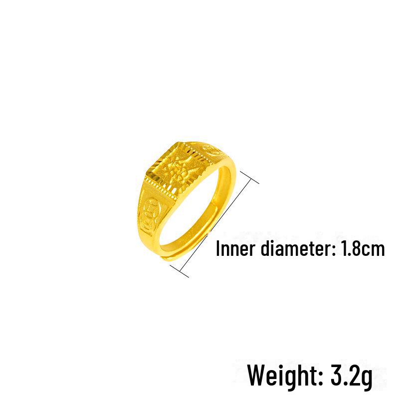 Copper Alloy Men's Fashion Open Ring with Exquisite Texture