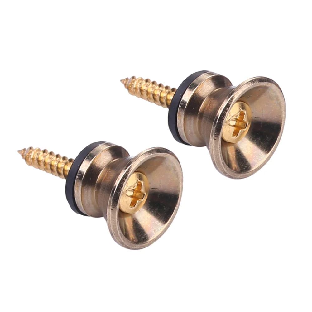 2pcs Guitar Pegs for Acoustic Electric Bass Ukulele Guitar Strap Buckle Lock Pins Metal Guitar Strap Buckle Button