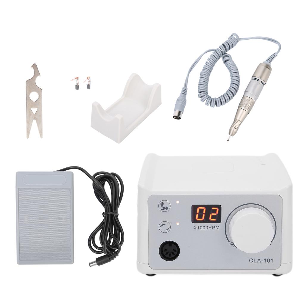 Professional Electric Nail Drill Machine Home Salon Nail Grinding Polisher with Foot PedalUS Plug