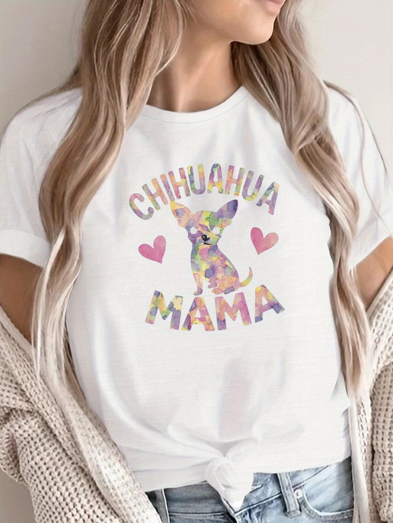 Chihuahua Mama Watercolor Dog Lover T-shirt XL