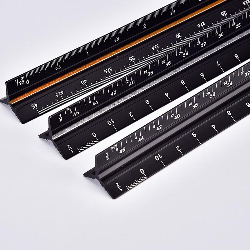Architectural Aluminum Alloy Laser-Engraved Ruler with Inch/Centimeter Scale Small Imperial Scale