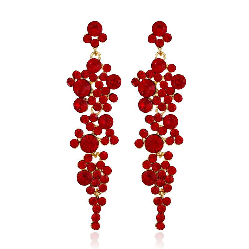 Luxury Women Fashion Earrings Rhinestone Long Tassels Dangler Wedding Earring  Jewelry Accessories