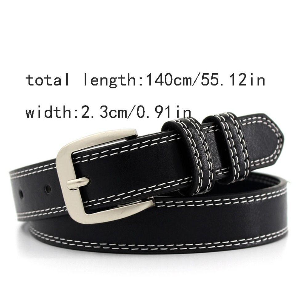 Adjustable Korean Style Women's Belt Square Buckle Trouser Decoration Leather Belt All Match Vintage Pin Buckle Belt Female Use