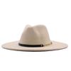 Autumn and winter top hat British classic jazz hat woolen hat big brim cm flat edge top hat
