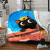 1pc Cat Flower Lightweight Flannel Blanket, Comfortable and Warm Blanket, for Office and Camping Sofa Bed003
