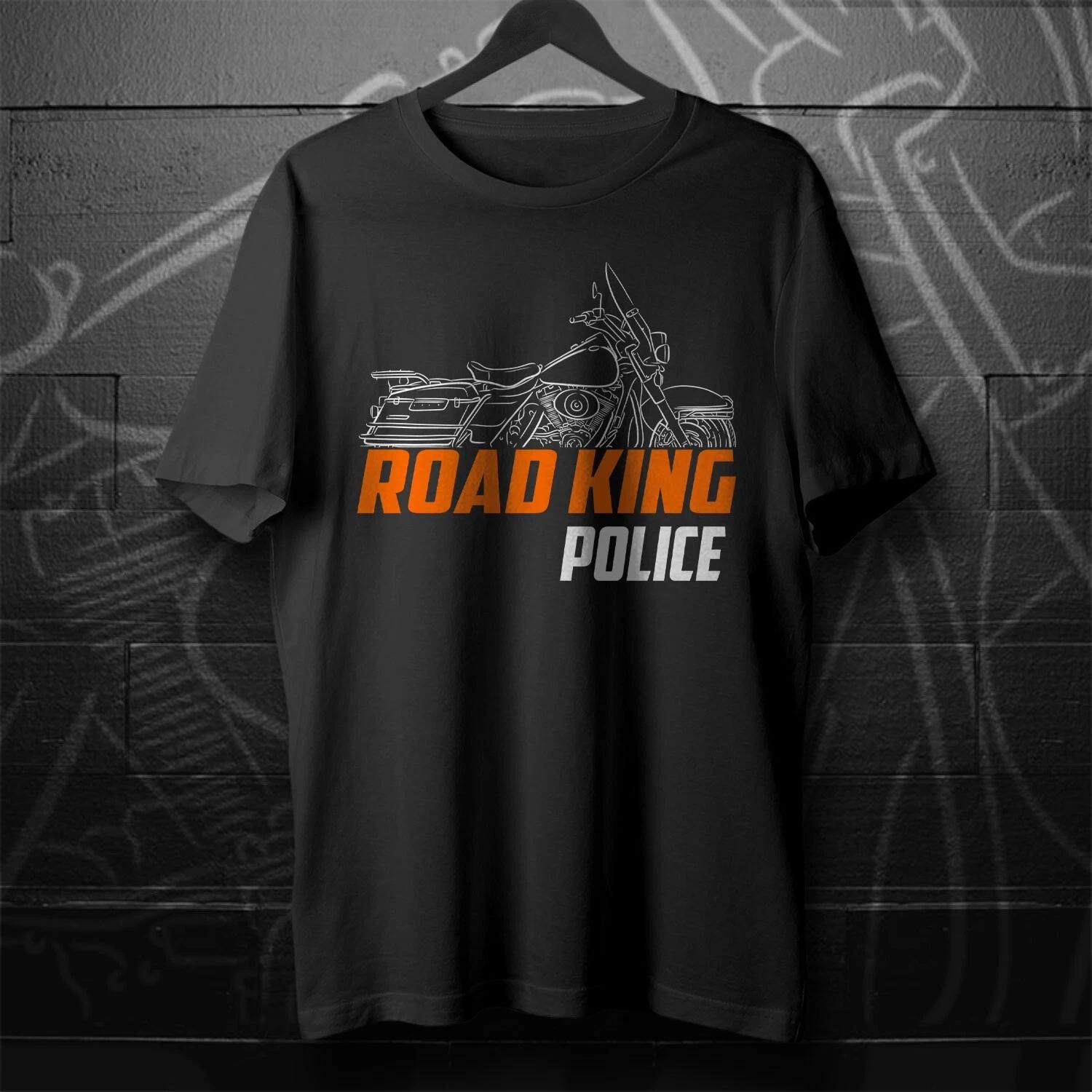 Black men s and women s T-shirt For Harley-Davidson Road King Police FLHPI 2003- Motorcycle S