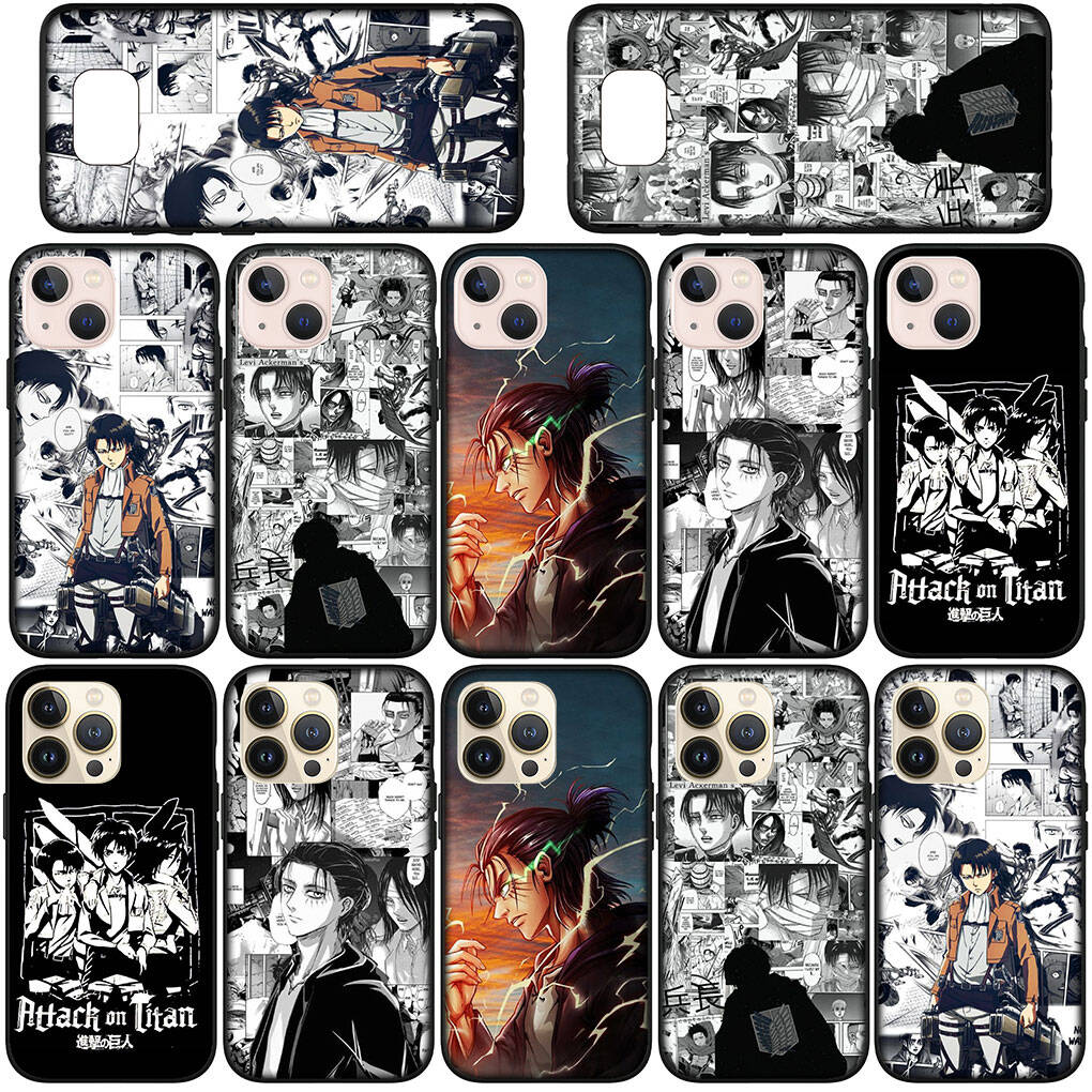 Für iPhone 17 16 15 Xiaomi Poco F7 F8 X7 C85 C75 C71 M8 Redmi Note 14 13 12 11 Pro Max 14C 13C 15C A3 A4 Handyhülle Levi Attack on Titan Eren Jaeger