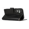 For Samsung Galaxy S25 FE Phone Case Line Imprint Leather Wallet Cover with Wrist Strap