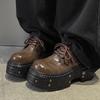2026 New Metal Derby Shoes Men's British Style Heightening Punk Platform Shoes for Men High Quality Shoes Men Leather Original