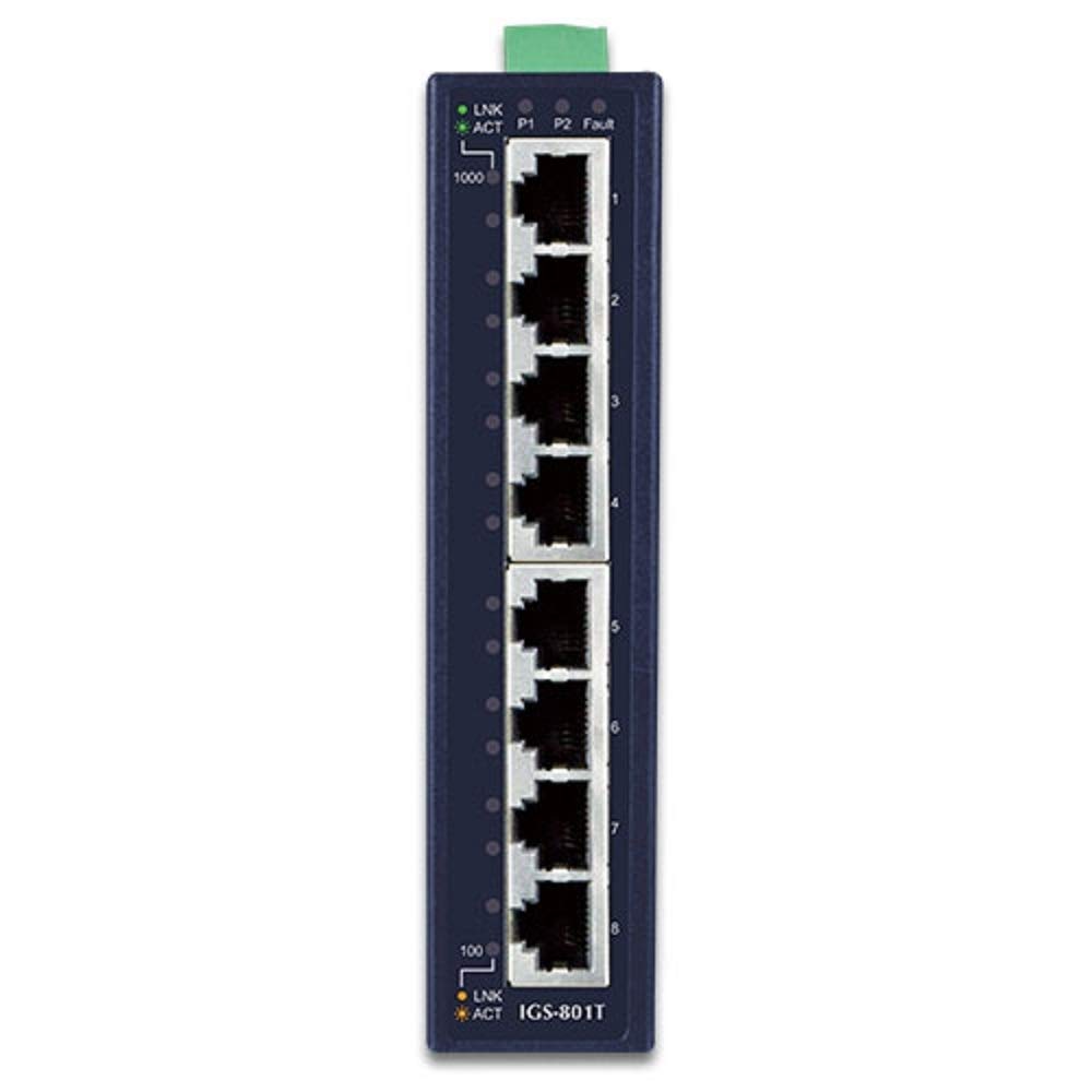 

промисловий гігабітний Ethernet-комутатор широкий робочий []IGS-801T 8-портовий 10/100/1000 Мбіт/с (з температурою) чорний