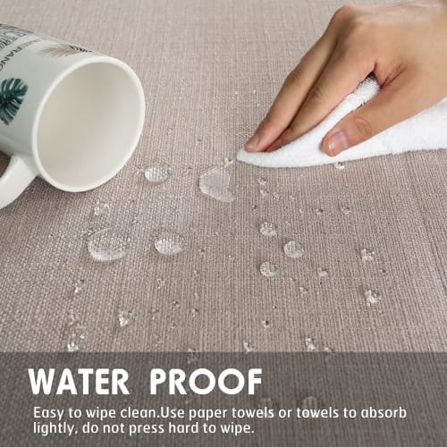 SEASHORE TREE Tablecloth, Stylish, 140x180cm, Linen-like, Dining Table Mat, Table Protection, Water-Repellent, Waterproof, Thick, Solid White, Washabl
