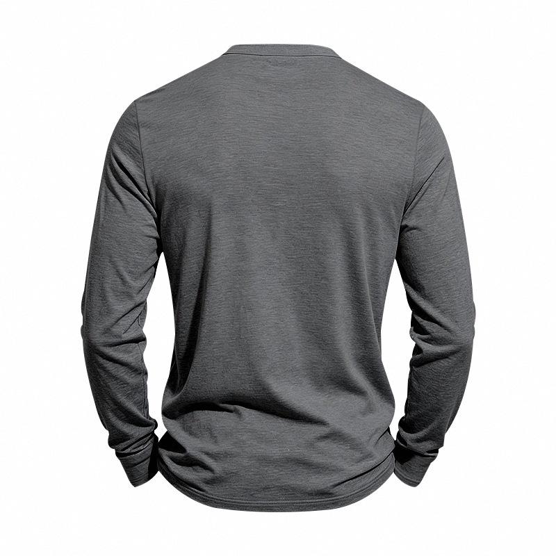 Herren S EU Größe Langarm T-Shirt Slim Fit Lässig Basisschicht