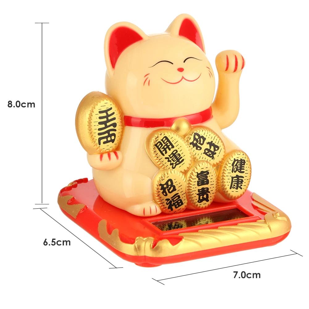 Chinesischer Stil Glücksbringendes Tanzender Löwe Modell Solarbetrieben Hände Schüttelnd Glückskatze Reichtum Winke Figuren Handwerk Heimdekoration