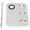 Kosmetische Mischplatte Edelstahl Make-up Professionell Rechteckige Form Geschlitzt Pigment Mischpalette mit Spatel