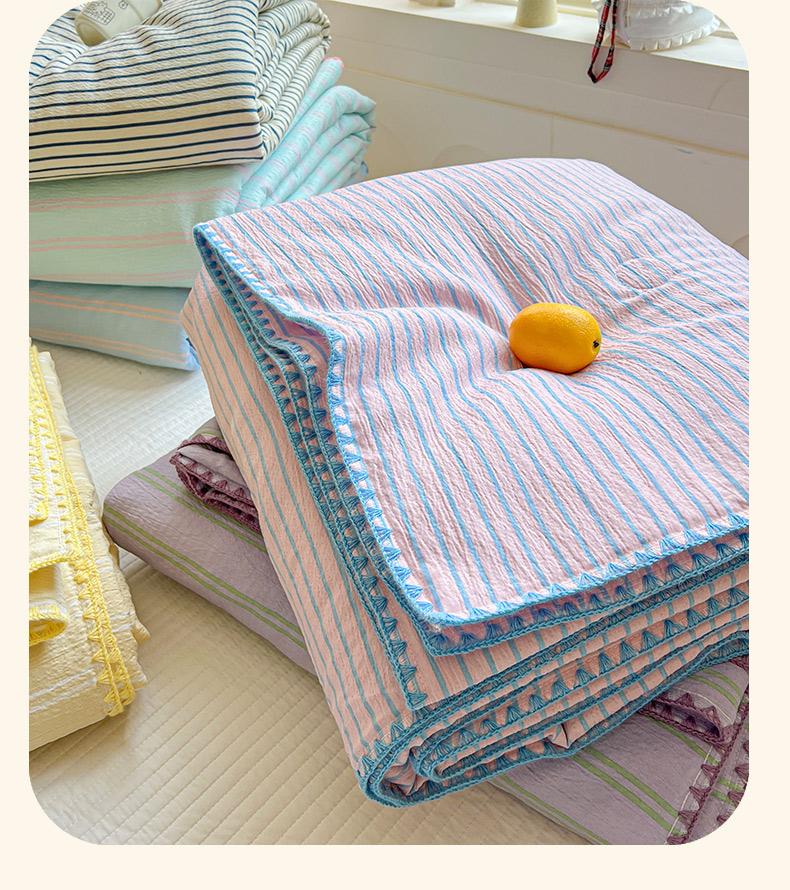 Sleeping grid wrinkled yarn double-layer yarn summer cool quilt