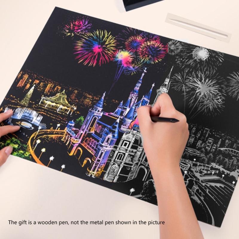 Kratzmalerei Regenbogen für Erwachsene Kratzpapier Kratzmalerei Heimdekorationen DIY Kratzlandschaft Kunstgemälde