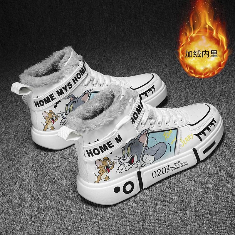 Winter northern cotton shoes snow shoes animation high-top shoes children's shoes couple shoes primary and secondary school students shoes large cot