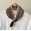 French polka dot silk scarf neck women's new high-end long strip matching shirt Korean thin small scarf