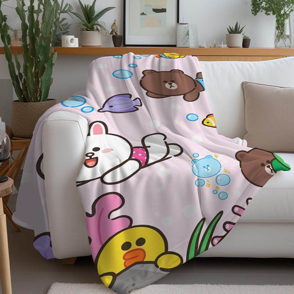 Fashion Cute L-LINE F-Friends Cartoon Blanket Warm Soft Suitable For Bedroom Sofa Bed Living Room Office Travel Camping Gifts