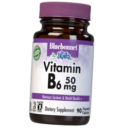 Vitamin B6 (Pyridoxine), Vitamin B6 50, Bluebonnet Nutrition 90vegcaps (36393114)