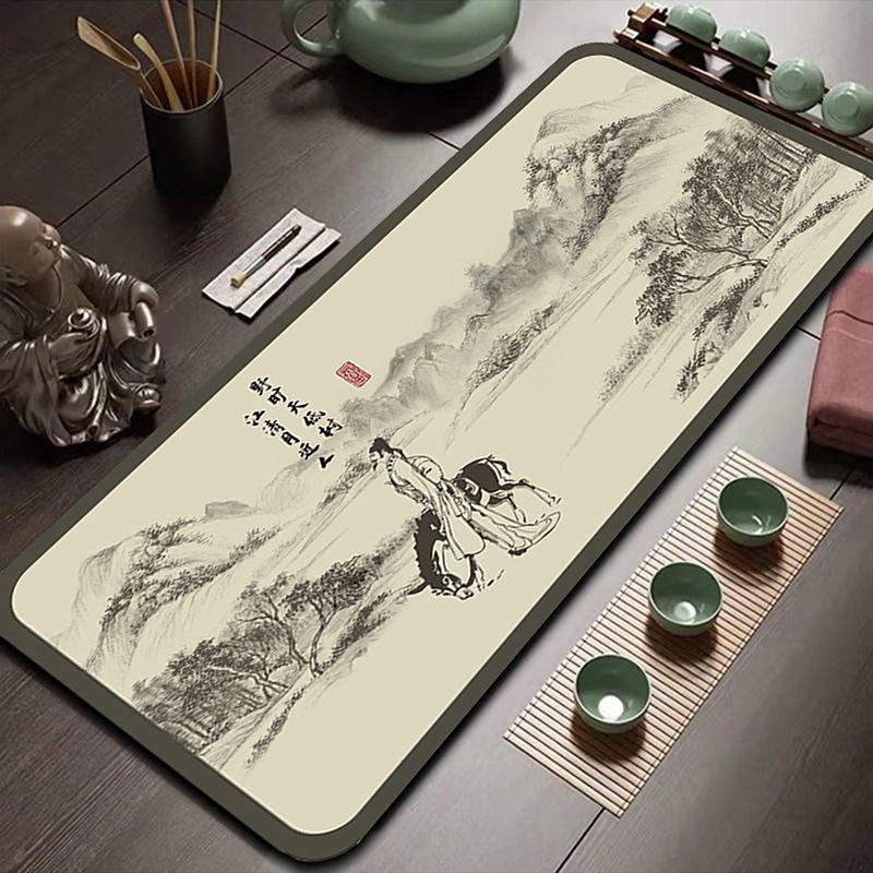 hinese-Style Tea Flag High-End Long Tablecloth Absorbent Quick-Drying Wash-Free Tea Towel for Home Use