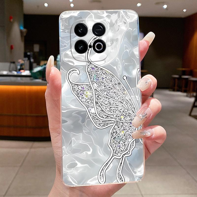 Luxury Butterfly Flower Case For Vivo iQOO Neo 10 / Neo10 ( Snapdragon 8s Gen 4 Version ) Clear TPU Silicone Cover Fundas Coque