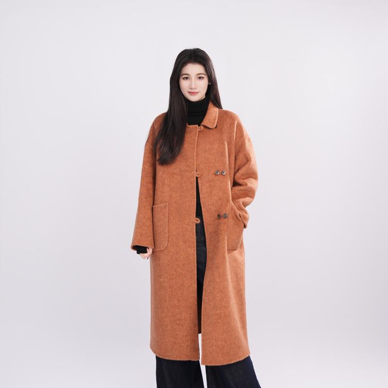 Wear an Atmospheric Woolen Coat Autumn and Winter New Popular Double-sided Long Coat 412