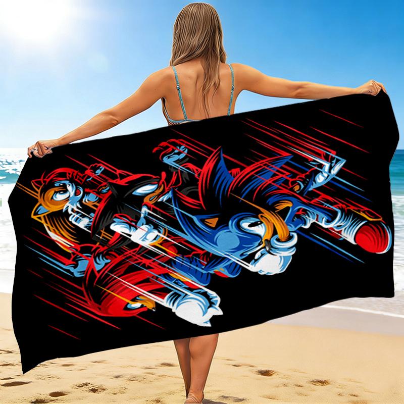 1Pc Sonic Friends Adventure Beach Towel Quick Dry Multiuse For Beach Pool Gym Yoga Home Travel Christmas Halloween Xmas Gift L1405