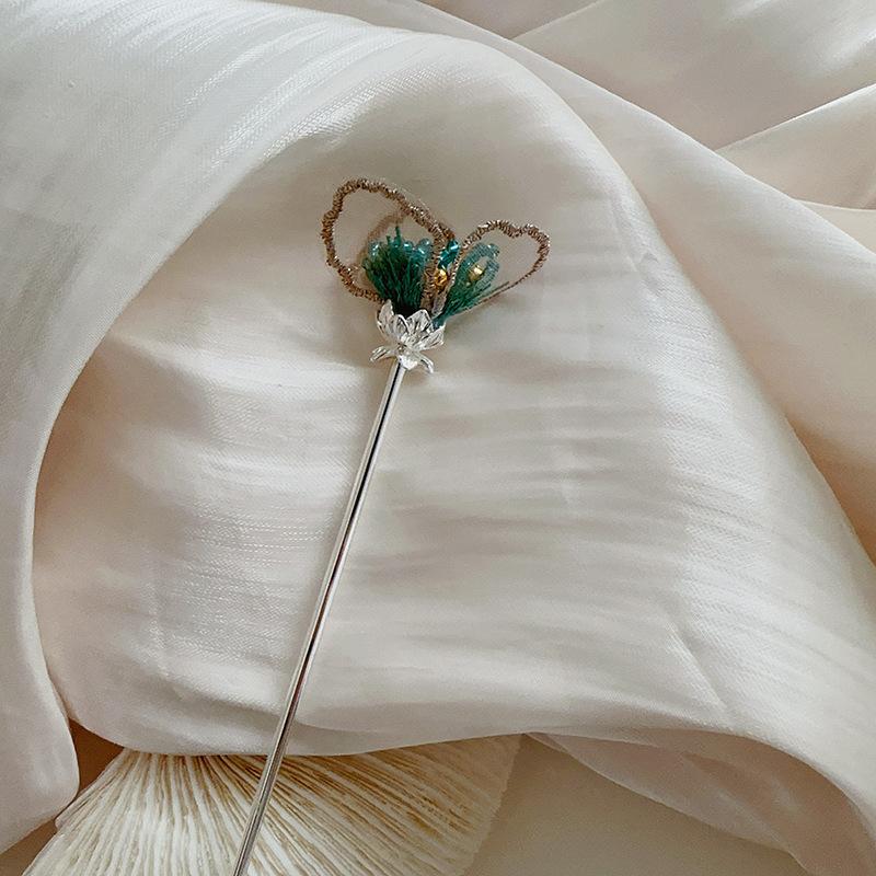 

Простая заколка для волос с цветком, жемчугом и рисовыми бусинами, новая китайская мода, аксессуары для волос, женский темперамент с высоким чувством, универсальный головной убор для женщин