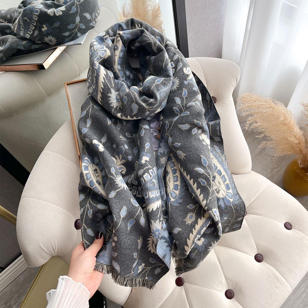 NEW Luxury Women Two-Sided Paisley Scarf Cashmere Soft Warm Pashmina Shawl Winter Outdoor Coldproof Windproof Blanket Scarf