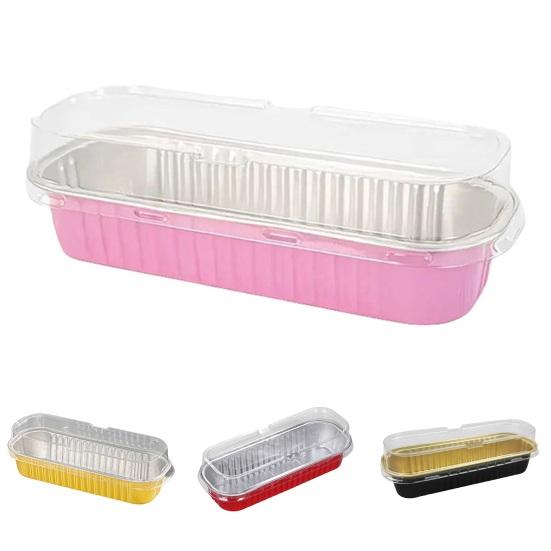20/50Pcs Mini Loaf Pans Tin Foil Clear Snap-On Lids Pans with Disposable Aluminum Reusable Rectangle Foil