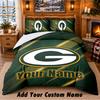 Green Bay Packers Pattern Bedding 3Pcs Set Custom Name, Bed Sheet And Pillowcases For Home Bedroom