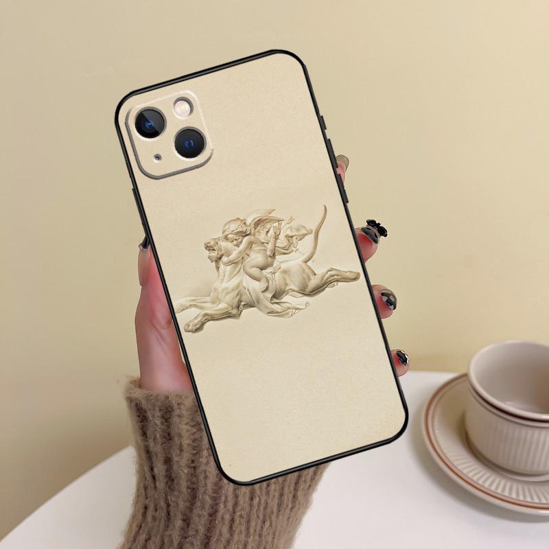 Engel Amor Kunst Malerei Handyhülle Für iPhone 16 Pro Max 14 13 12 11 15 17 Pro Max mini Plus 16e 17 Air Cover Funda