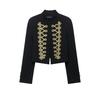 Napoleon Military Jacket For Women Long Sleeve Casual Autumn Outerwear With Button Details