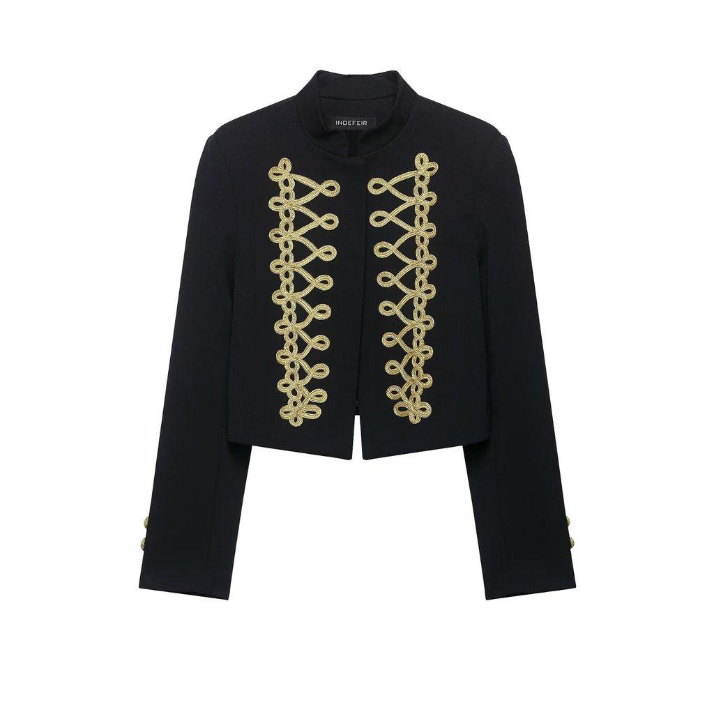 Napoleon Military Jacket For Women Long Sleeve Casual Autumn Outerwear With Button Details