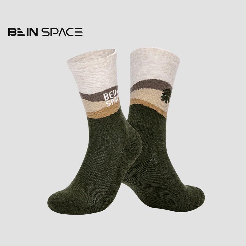 BEIN SPACE Unisex Outdoor Wool Blend Mid-Calf Socks Free Size